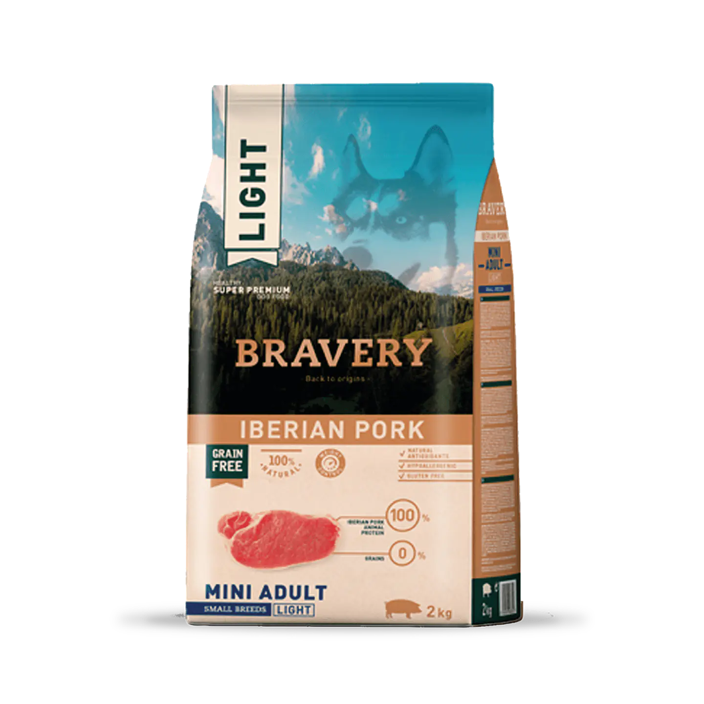 BRAVERY LIGHT IBERIAN PORK MINI ADULT SMALL BREEDS 2 KG 1