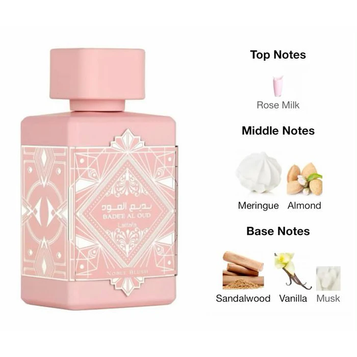Lattafa Badee al Oud Noble Blush Miniatura 5 ml – Perfume Oriental Floral para llevar a todas partes 4