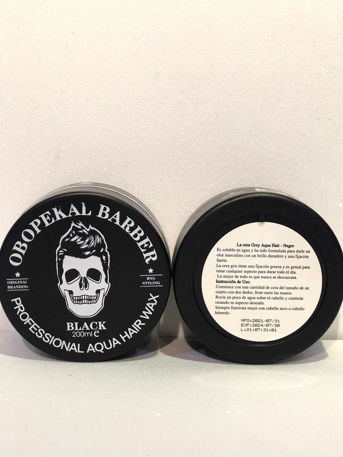 (Negra) OBOPEKAL Cera Gel Aqua Hair Wax 200ml 2