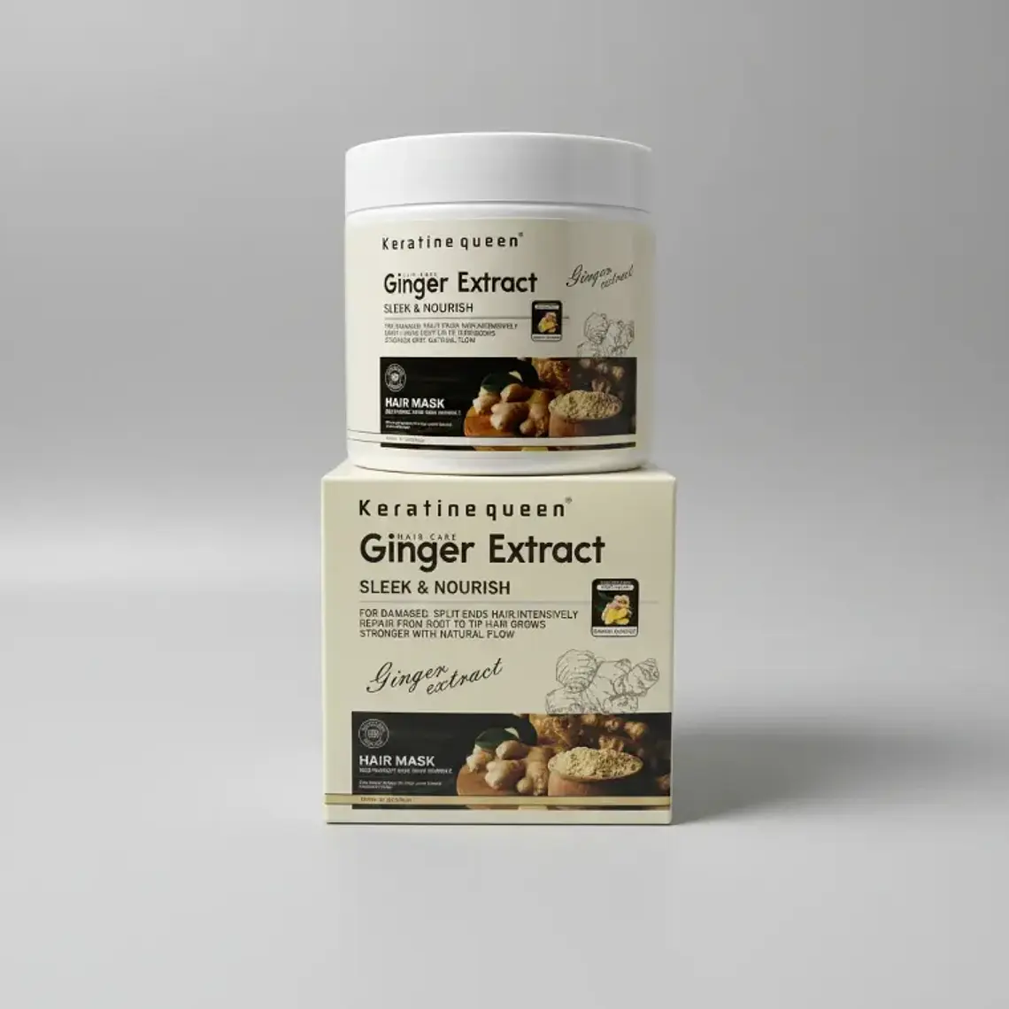  KeratineQueen  Mascarilla Capilar  Ginger Extracto 800ml 1