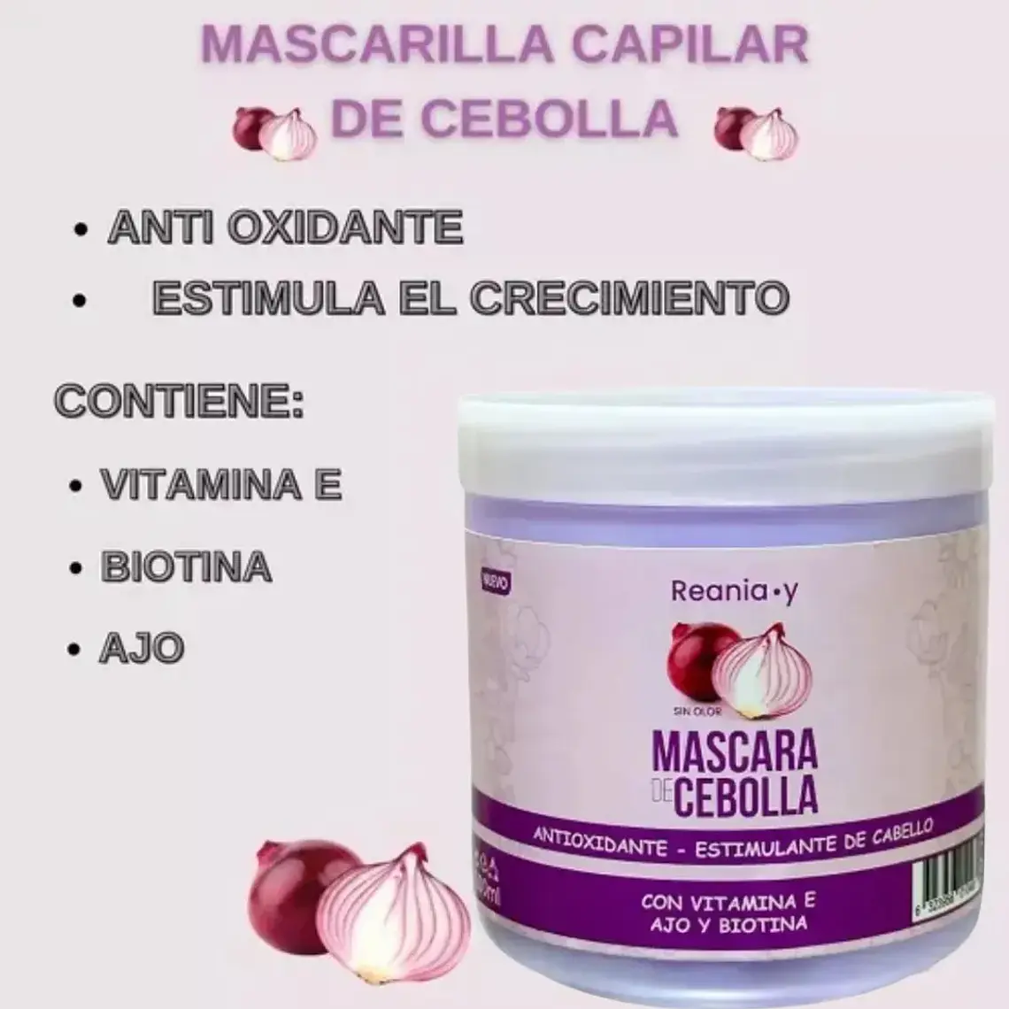 Reania.y Mascara De Cebolla Estimulante Del Cabello 500ml 4