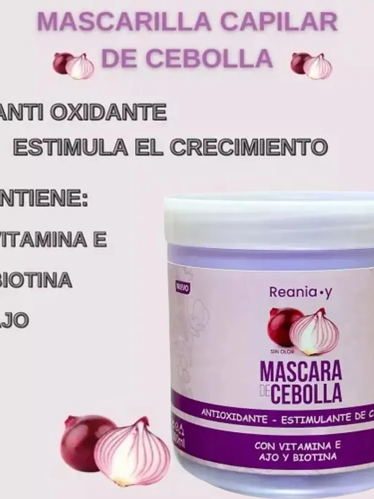 Mascara Crema Capilar De Cebolla Anticaida Biotina Vit E Ajo 3