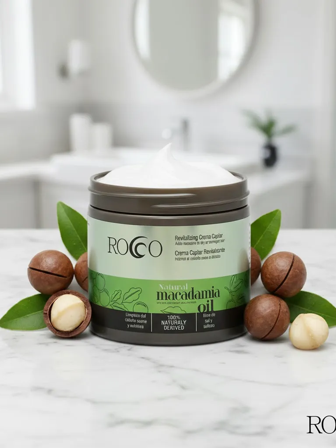 Crema Capilar Cabello Natural Macadamia Oil Rocco 1