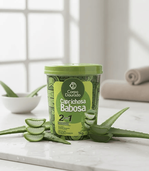 Crema Caprichosa Babosa 1 Kilo 2 En 1 Corpo Dourado