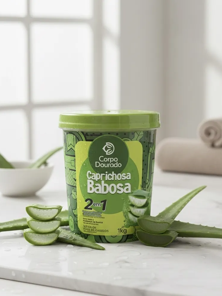 Crema Caprichosa Babosa 1 Kilo 2 En 1 Corpo Dourado 1