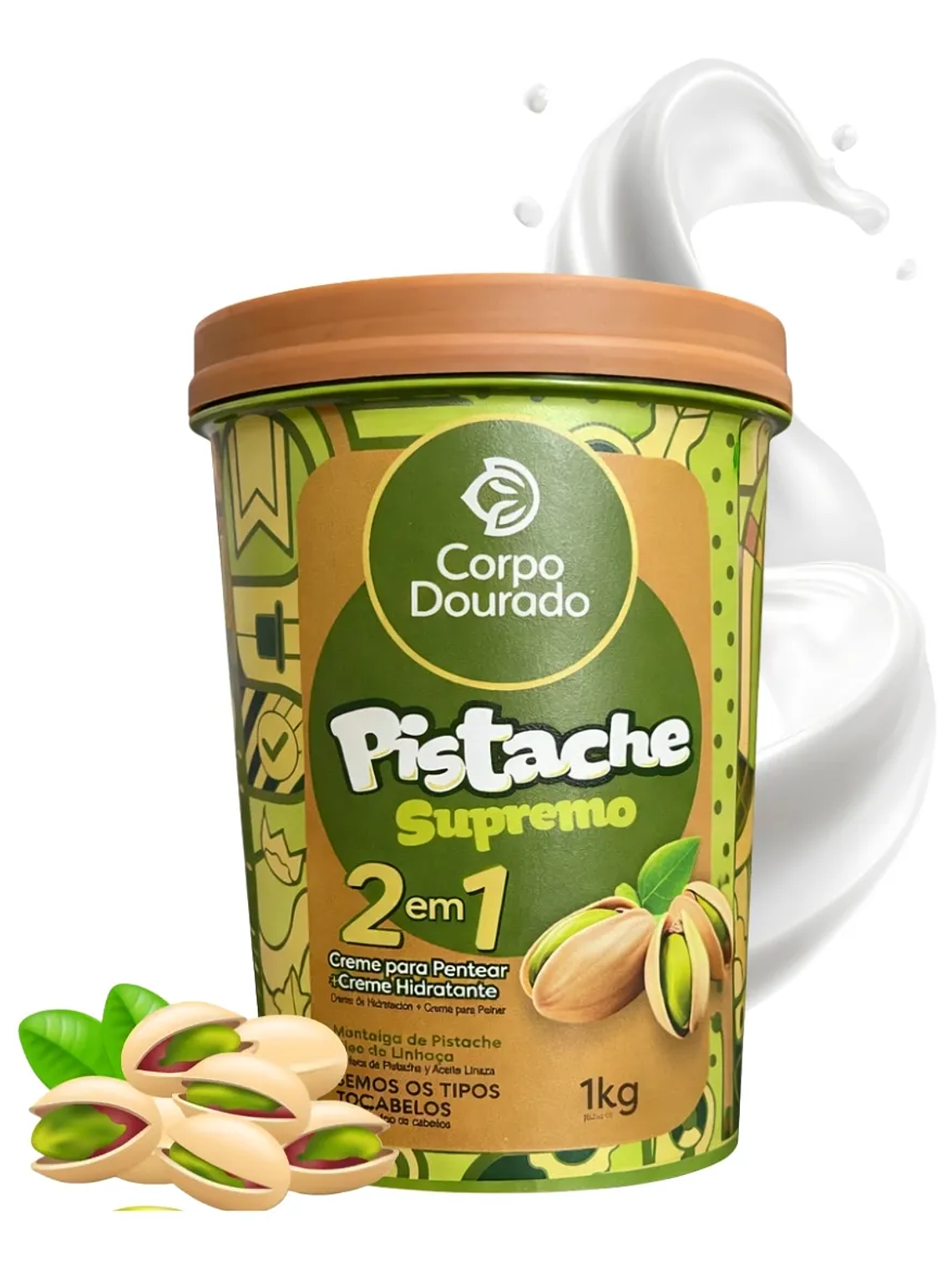 Mascara De Tratamiento Y Crema De Peinar Corpo Dourado 1kg 1