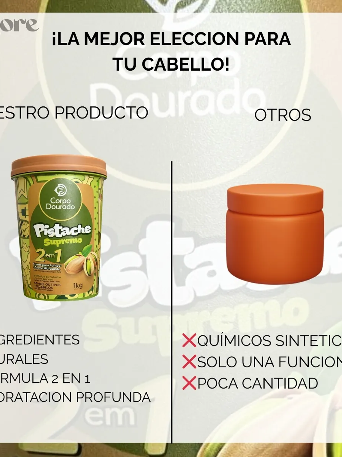 Mascara De Tratamiento Y Crema De Peinar Corpo Dourado 1kg 2