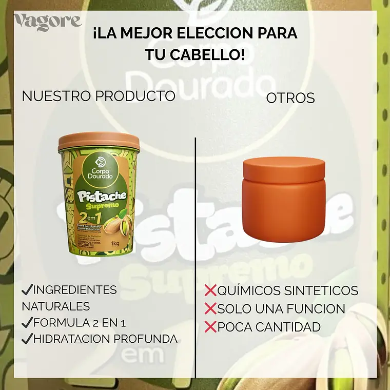 Corpo Dourado Crema De Tratamiento Y Crema De Peinar 2en1  / 1kg 3