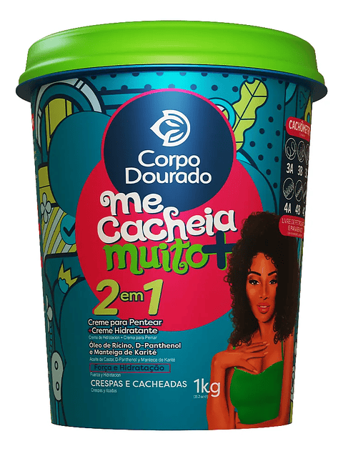 Crema De Peinar Corpo Dourado Me Cacheia Muito+ 1kg
