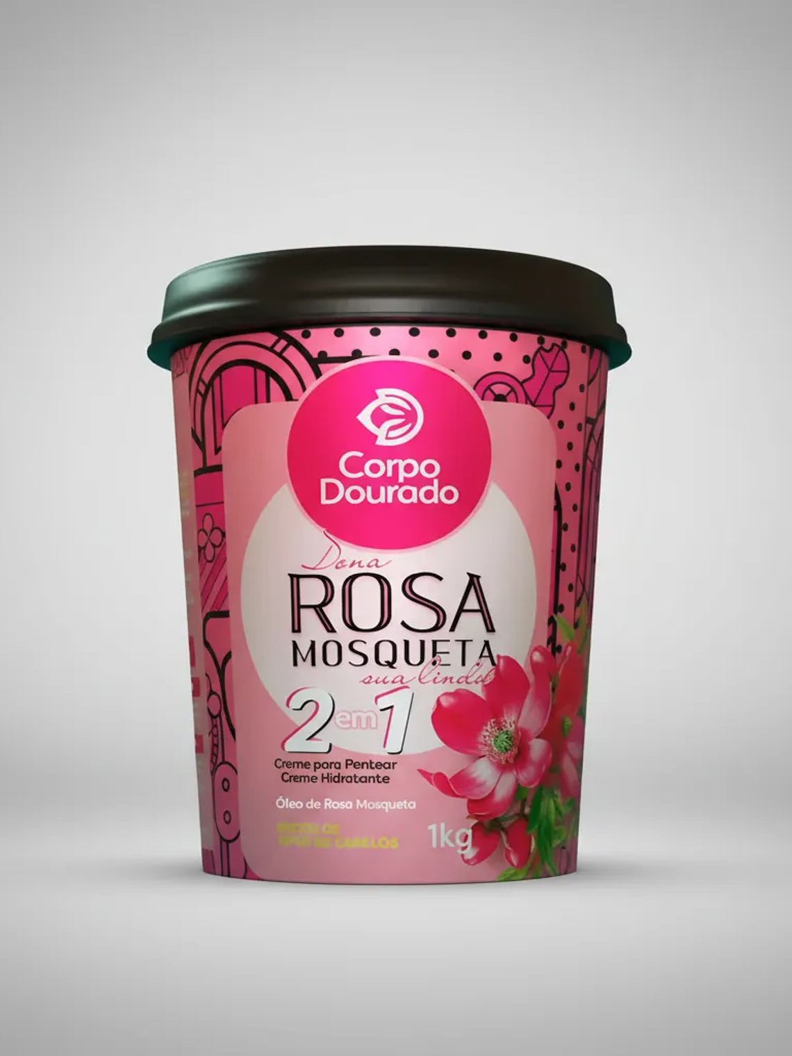 Crema Brasileña Brillo Y Sedosidad Aceite Rosa Mosqueta 1kg 1