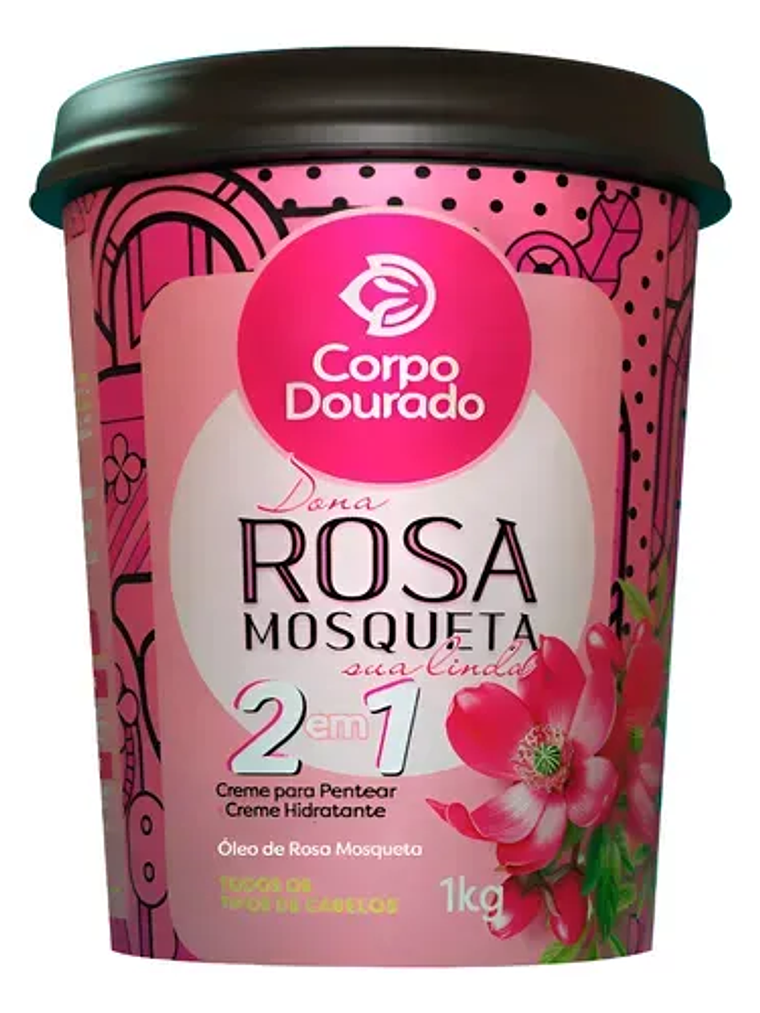 Crema Brasileña Brillo Y Sedosidad Aceite Rosa Mosqueta 1kg 2