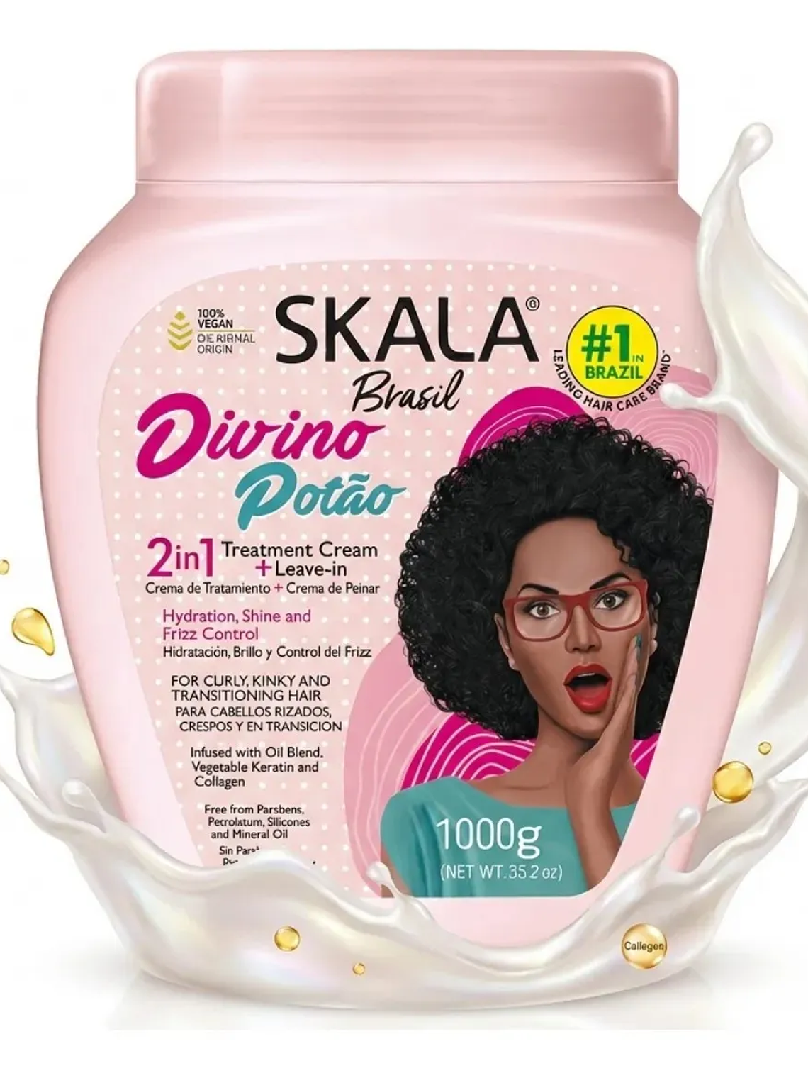 Skala Divino Potao Máscara Vegana Crema Peinar Rulos X 1kg 1