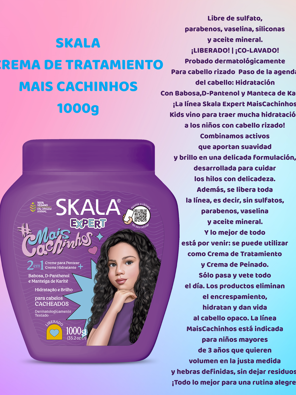 Skala Expert Mascara Capilar Mais Cachinhos 2 En 1 1000 G 2