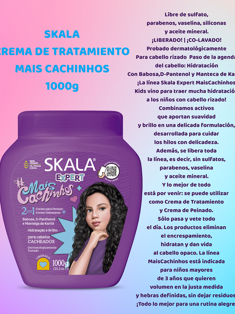 Skala Expert Mascara Capilar Mais Cachinhos 2 En 1 1000 G 2