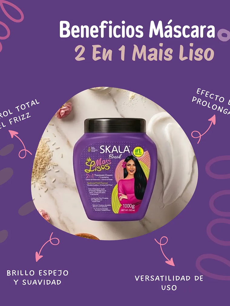Mascara Skala 2 En 1 Mais Liso 1000 G Proteccion 2