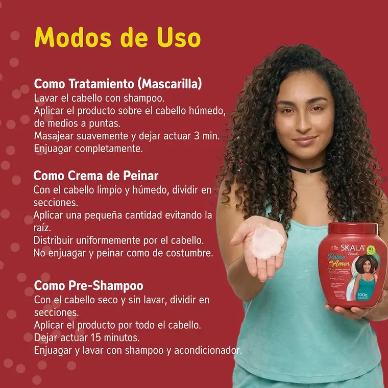 SKALA Crema Potao Do Amor Máscara Vegana  Peinar Dañado 2en1  / 1kg 3