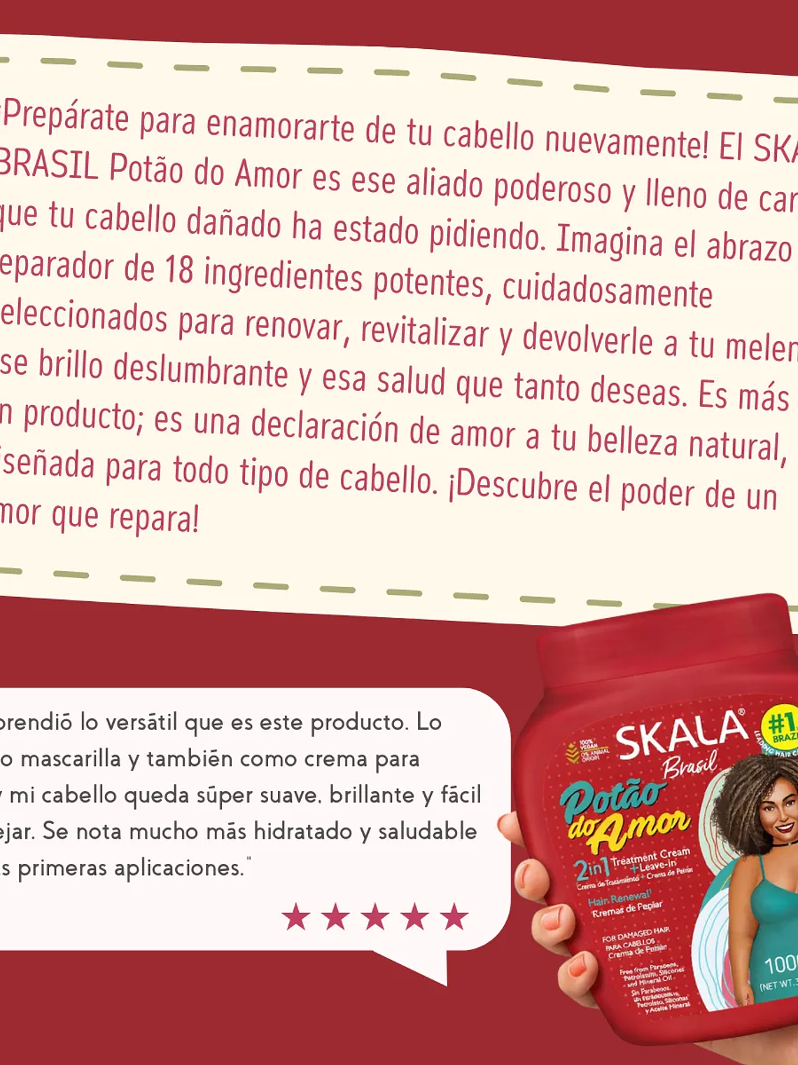 Skala Potao Do Amor Máscara Vegana Crema Peinar Dañado 1kg 4