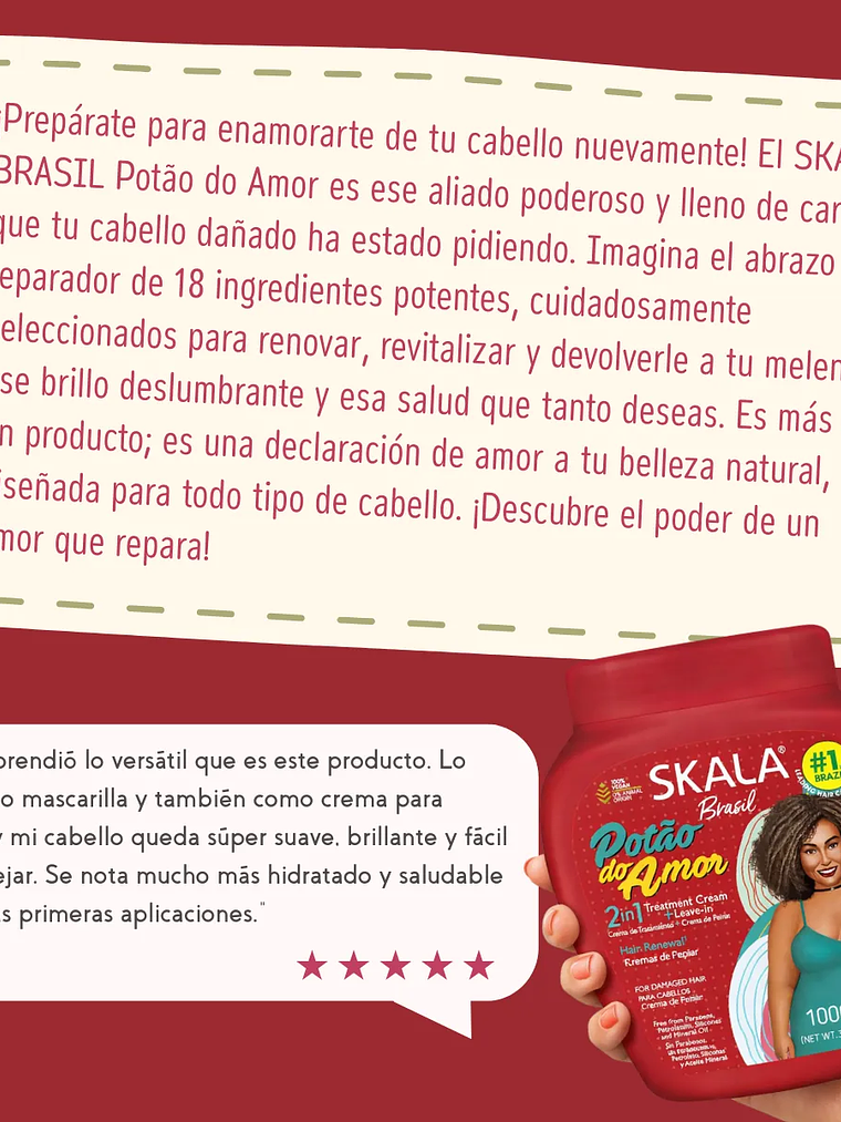 Skala Potao Do Amor Máscara Vegana Crema Peinar Dañado 1kg 4