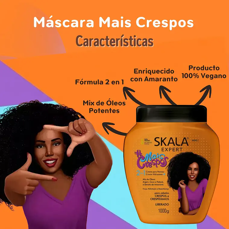 SKALA Crema mais crespos Cabello Rizado Y Ondulado 2en1  / 1kg 2