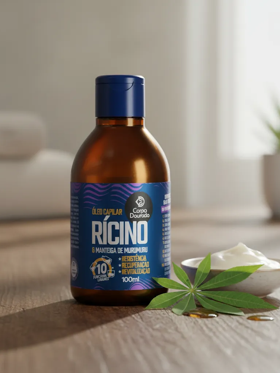 Oleo Capilar Ricino Manteca De Murumuru Corpo Dourado 100 Ml 1