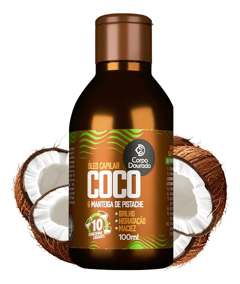 Aceite De Coco Pistacho Cabello Y Cuerpo Corpo Dourado 100ml