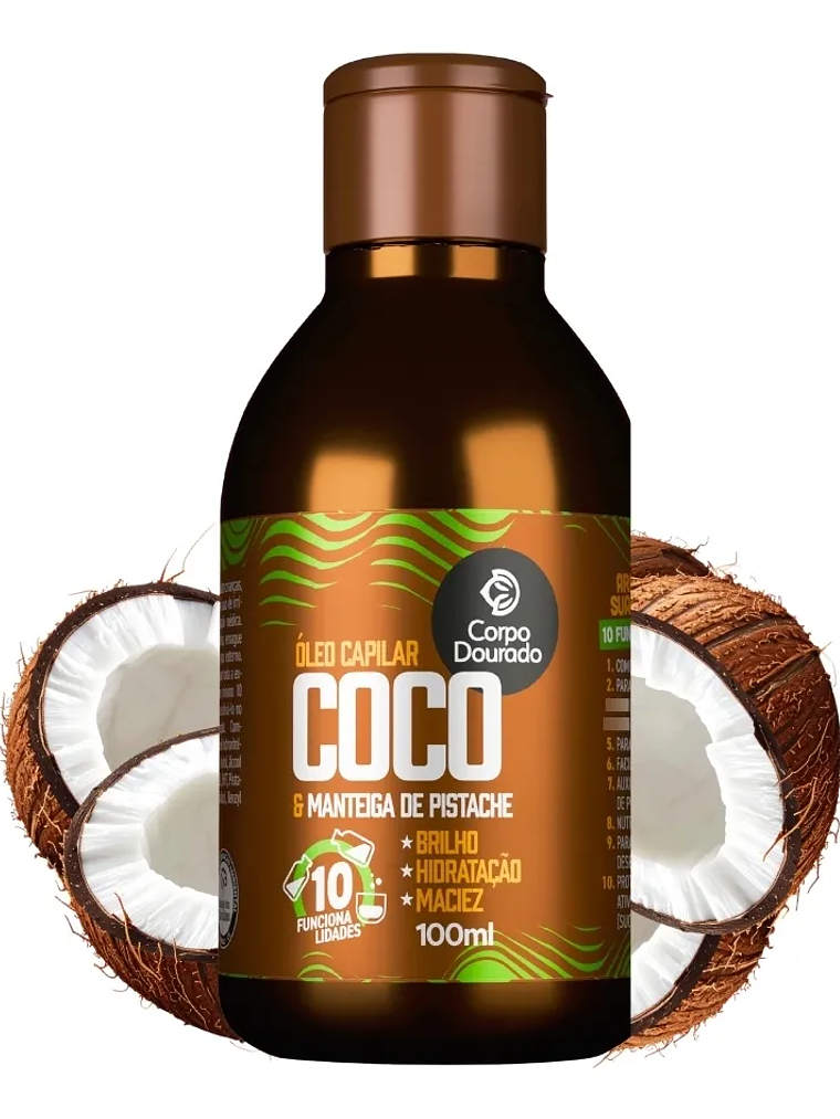 Aceite De Coco Pistacho Cabello Y Cuerpo Corpo Dourado 100ml 1