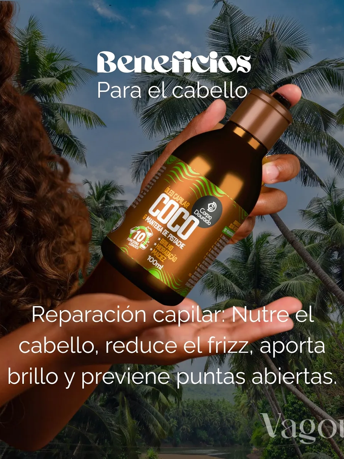 Aceite De Coco Pistacho Cabello Y Cuerpo Corpo Dourado 100ml 4