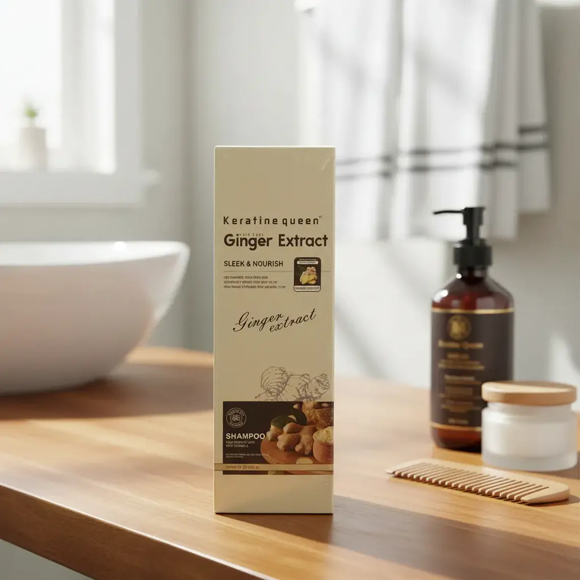 Keratine Queen ® Shampoo  Ginger Extract 800ml 2