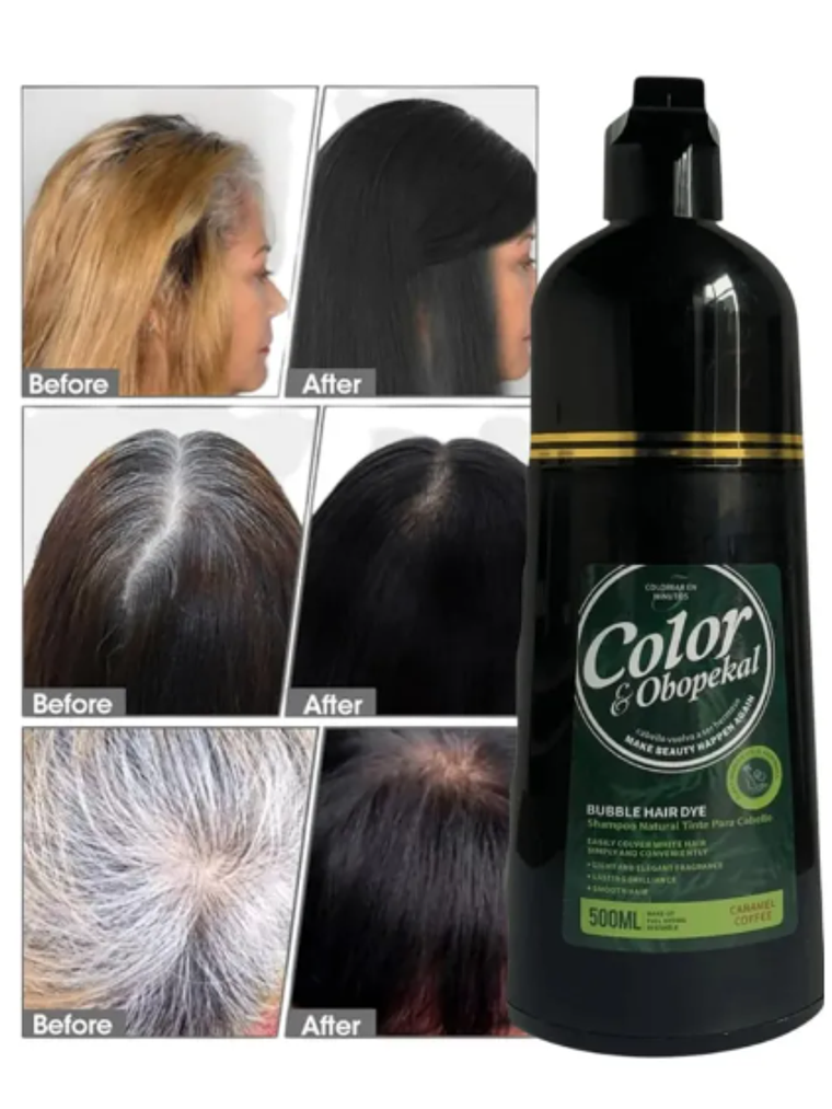 Shampoo Cubrer Canas Cobertura Total Obopekal 500ml Castaño 2