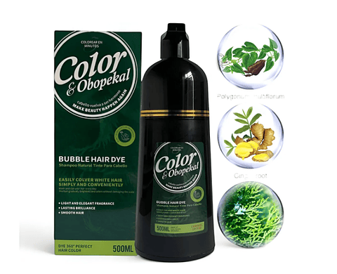 Shampoo Cubrer Canas Cobertura Total Obopekal 500ml Castaño