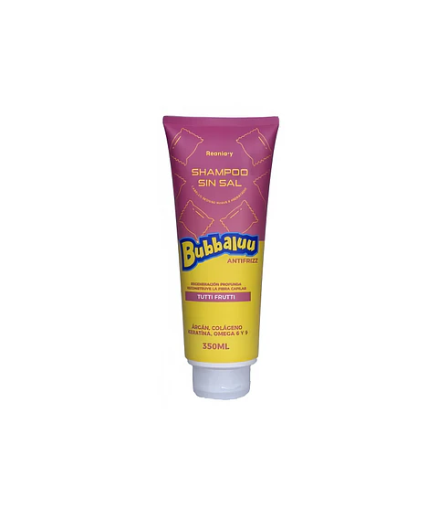 Bubbaluu Shampoo Sin Sal Antifrizz Argán Colageno Keratina Omega Tutti frutti