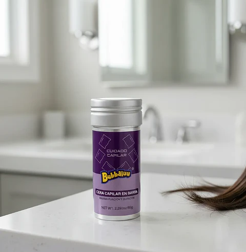 Bubbaluu Cera Capilar Barra  Fijación Cabello Aroma uva  65g 