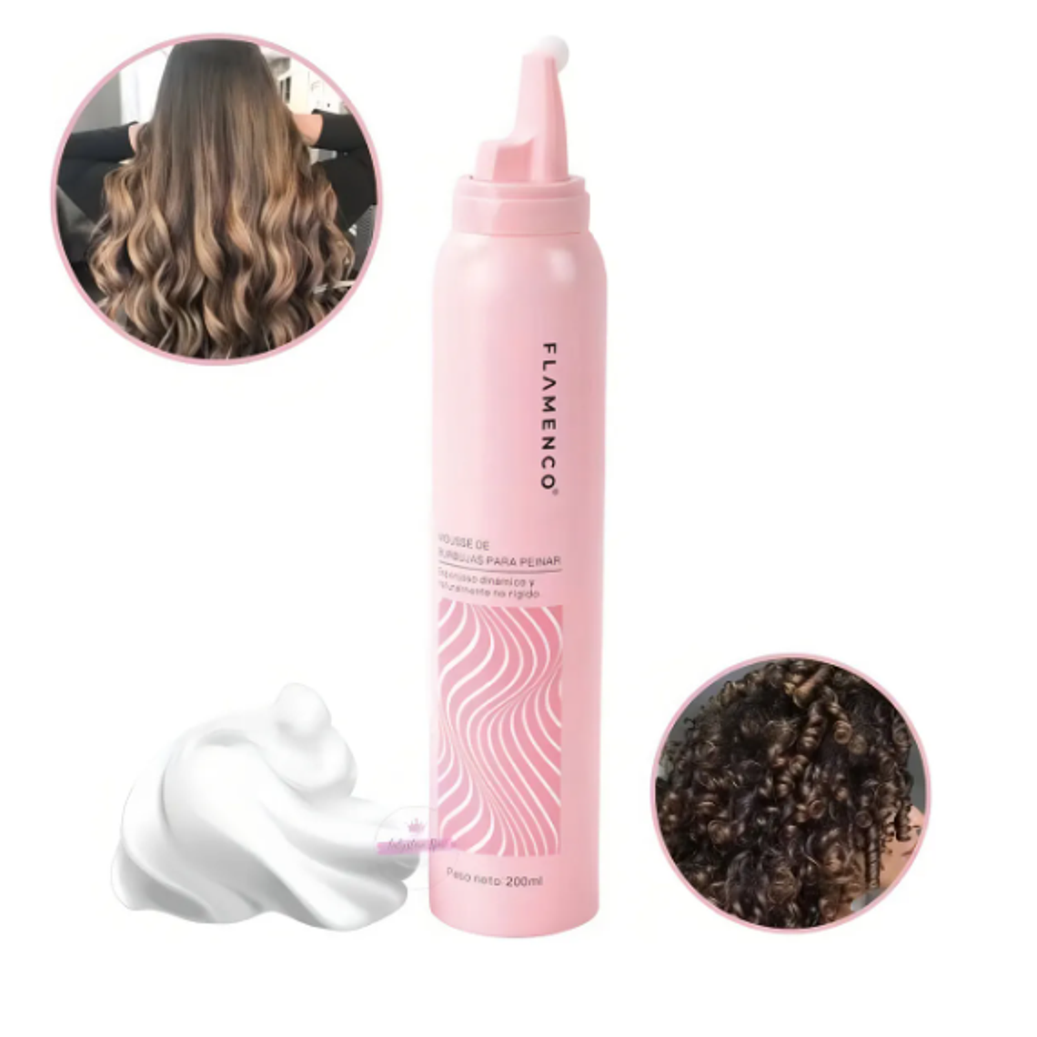 Mousse Para Peinar Cabello Rizado Ondulado 200 Ml Flamenco® 1