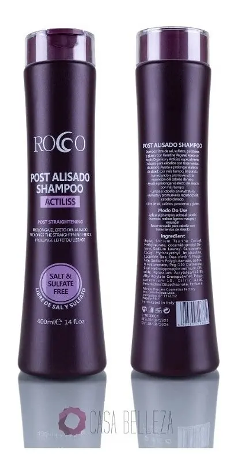Rocco® Shampo Post Alisado 400ml