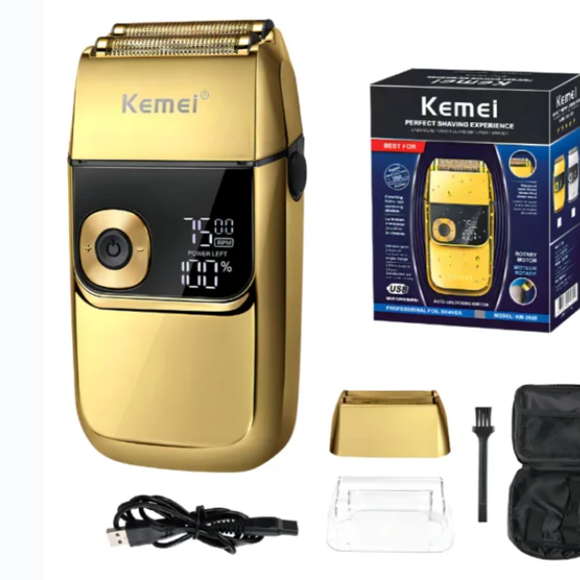 Kemei® Kemei-2028 Máquina Afeitadora Professional Dorada Recargable Máquina Afeitadora  2