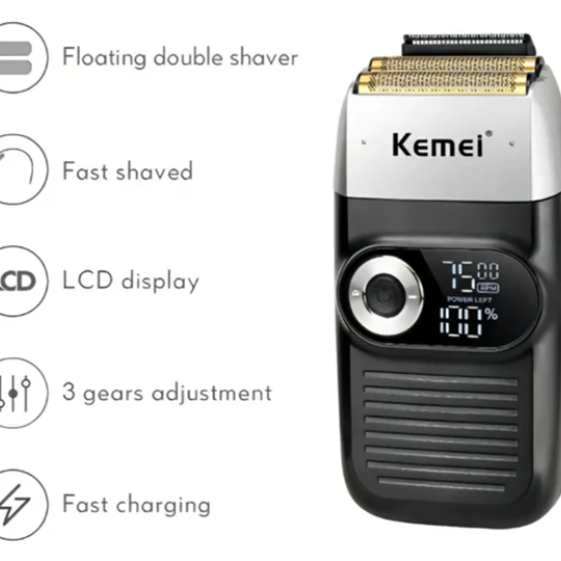 Kemei® Km-2026  Máquina Afeitadora 110v/240v 3