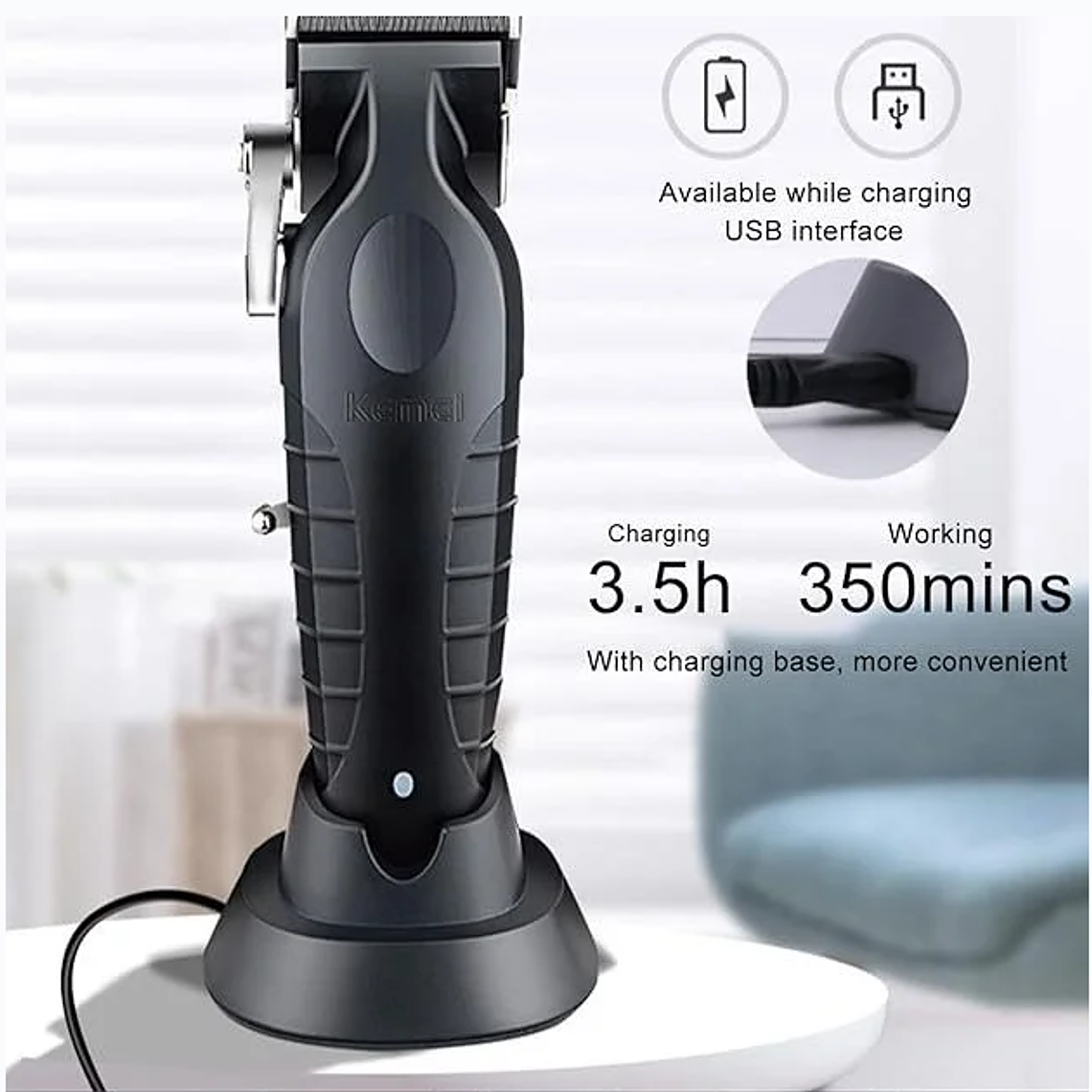 Kemei® Máquina De Corte Barber Km-2296 7200PRM 4