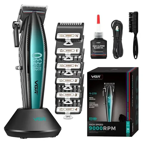 VGR® Máquina Cortapelos V-270 – 9000 RPM | Potencia Profesional | Color Verde