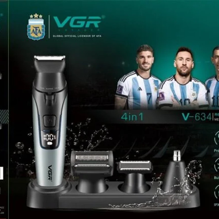 VGR Máquina Cortapelos V-634 – 4 en 1 | Color Verde | Versátil y Profesional 5