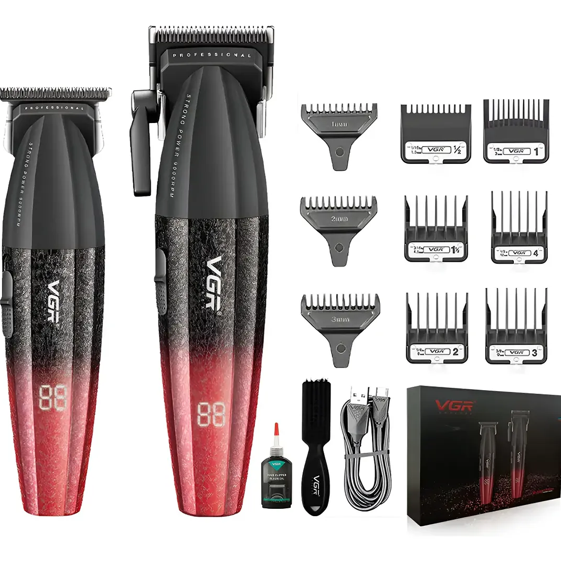 VGR® Barber Combo Profesional V-640 Clipper Y Trimmer 9000rpm 2