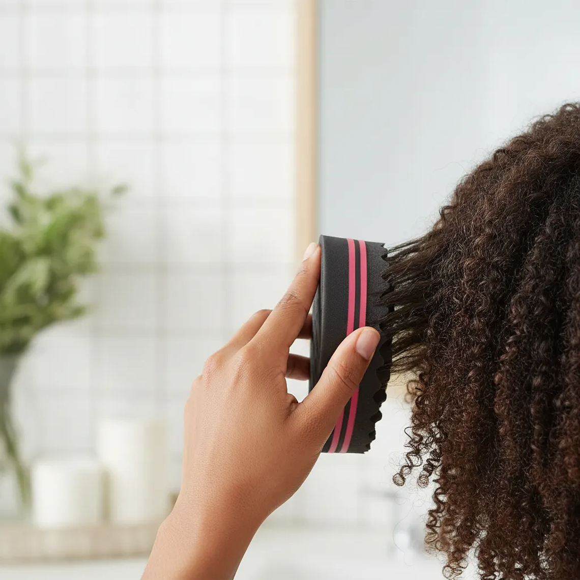 Esponja Cepillo Para Giros Y Rastas Afro Barbería 2