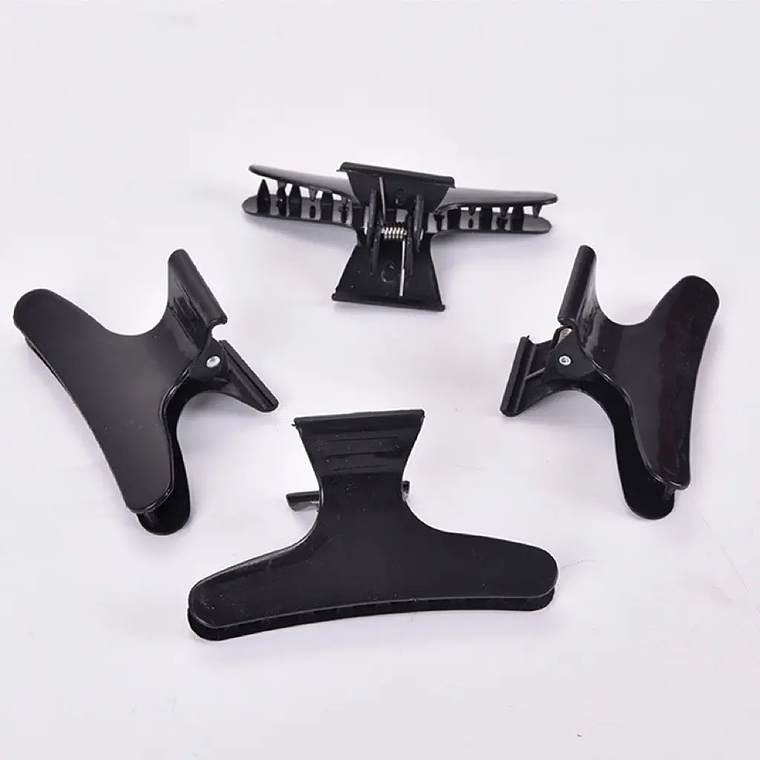 Pack 12 Unidades Pinza Tomador Para Cabello Color Negro 2