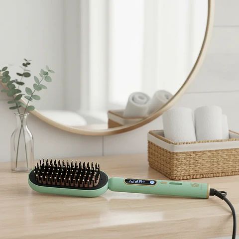 Enzo® Cepillo/alisador Led Verde