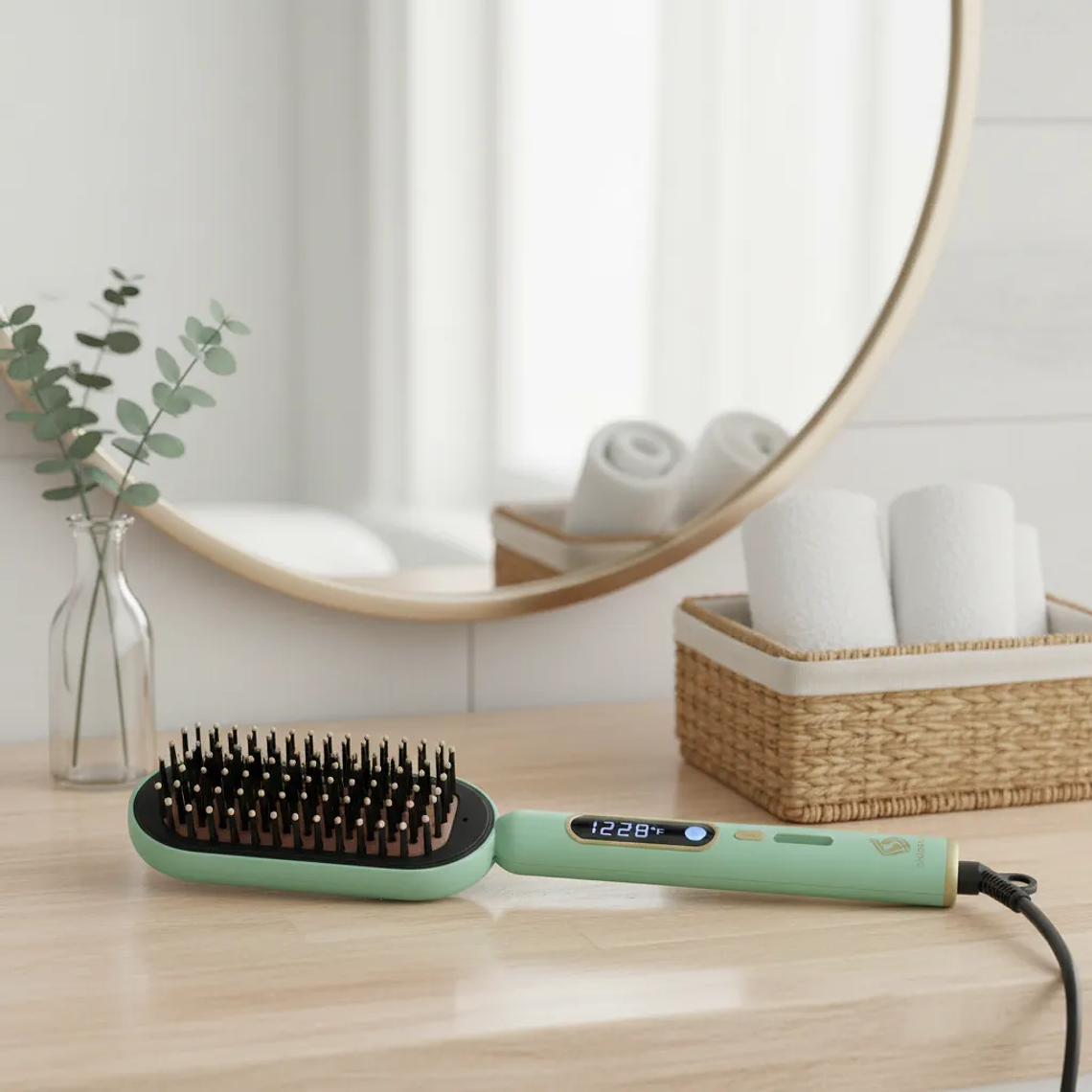 Enzo® Cepillo/alisador Led Verde 1