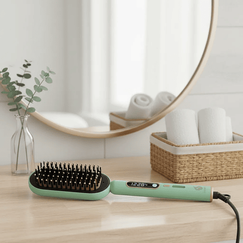 Enzo® Cepillo/alisador Led Verde