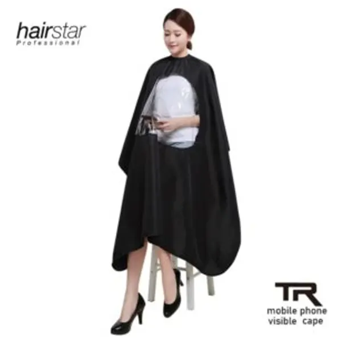 Capa De Barbero Y Peluquería Con Visor (negra Y Blanca) 1