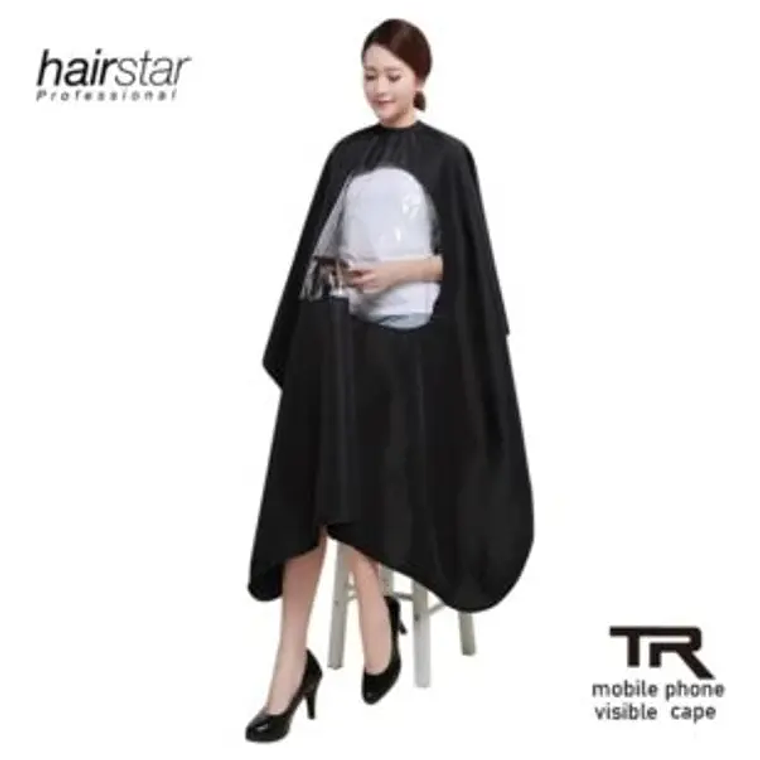 Capa De Barbero Y Peluquería Con Visor (negra Y Blanca) 1