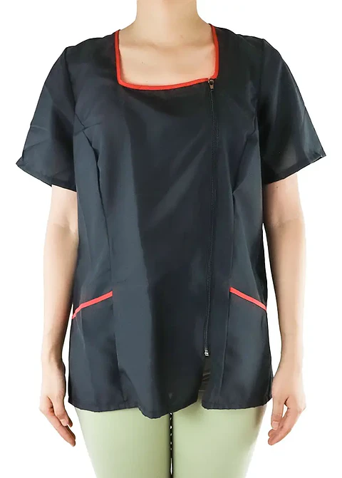 Delantal Capa De Peluquería Negra Con Cierre