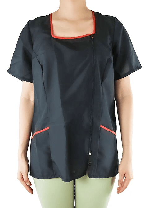 Delantal Capa De Peluquería Negra Con Cierre