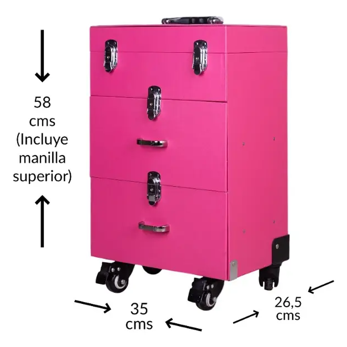 Maletín Multiuso Para Manicure Y Maquillaje Tabby Rosada 3